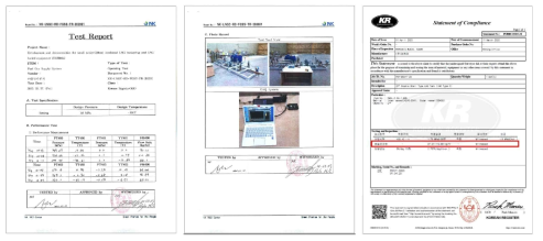 Fuel Gas Supply System Operating Test Report & 선급 성적 확인서