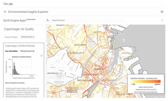 Google Sustainability에서 제공하는 코펜하겐 지역의 대기질 자료