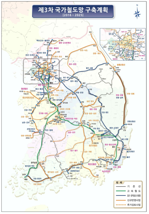 국가철도망 구축 계획도