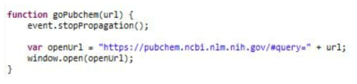 Pubchem 사이트의 성분정보 검색 화면