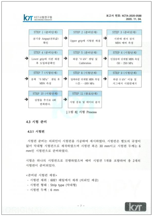 KCT시험연구원 시험결과보고서 9페이지