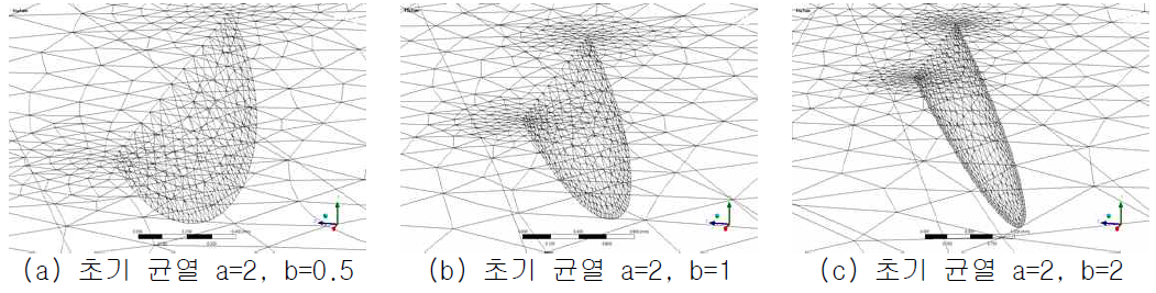 초기 균열 유한요소 모델