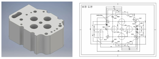 스캐너를 이용하여 측정한 실린터 헤드의 모델링과 도면화 결과