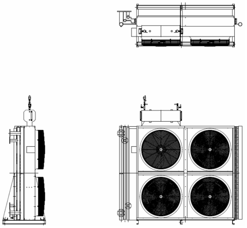 12M26 천연가스 엔진 발전기 SET 적용 Radiator 외형도