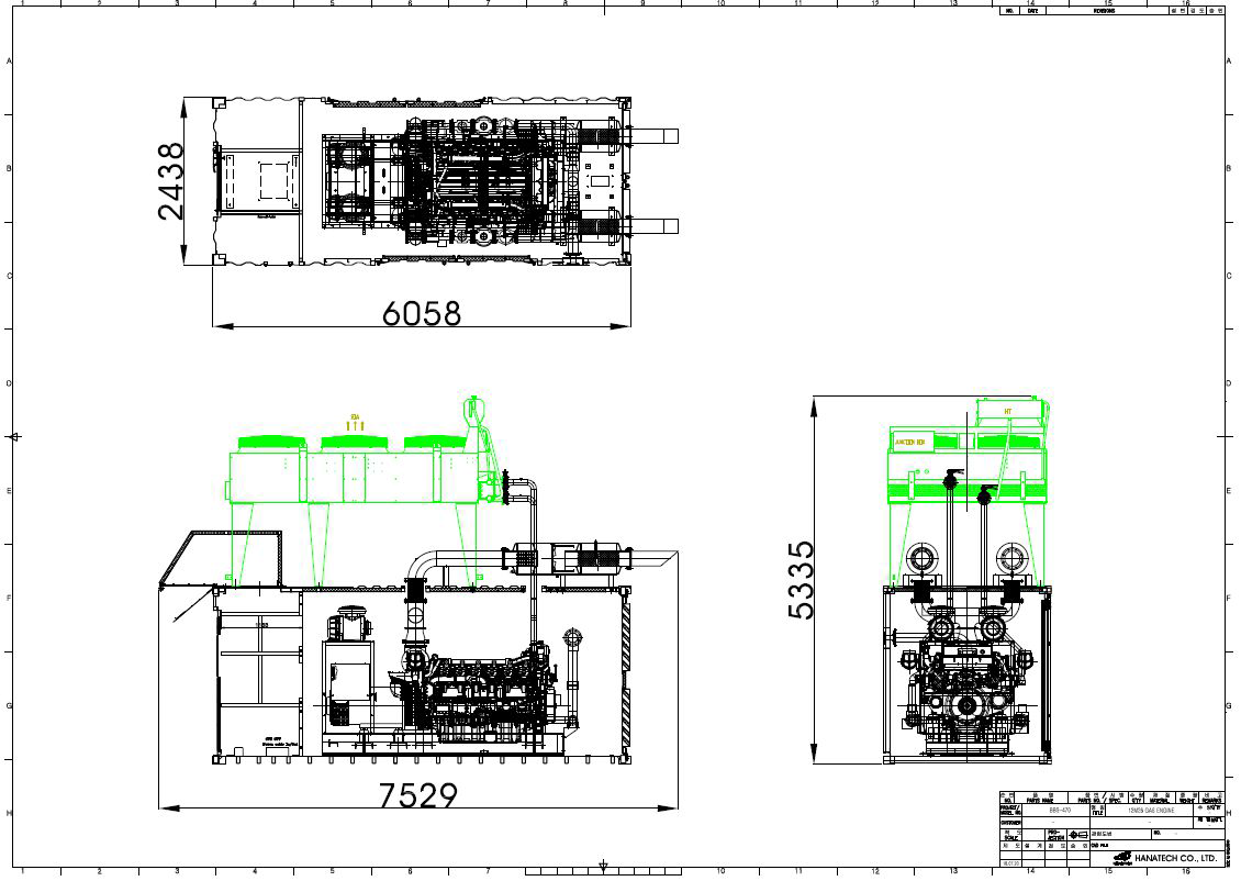옥외형 컨테이너 type 매립가스 발전기 SET 도면