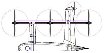 개발기체의 로터 및 프로펠러 배치형상