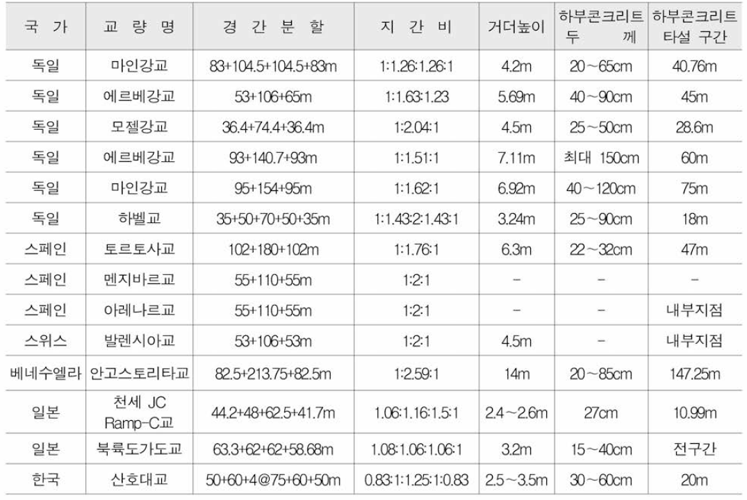 이중합성 강박스거더교의 국내외 시공사례