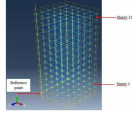 3D view of the building created by a set of points connected with wire elements