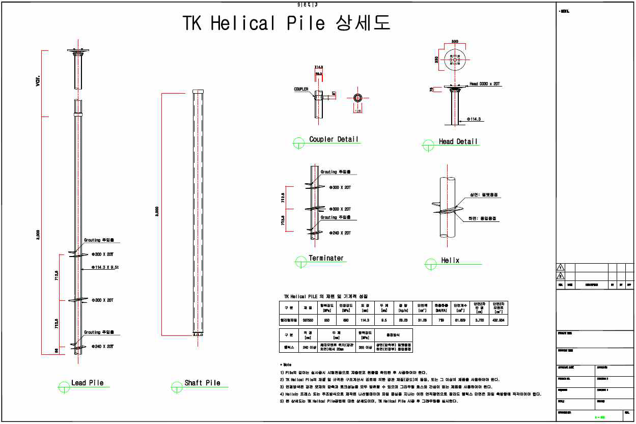 헬리컬 파일 및 관련 기술 도면