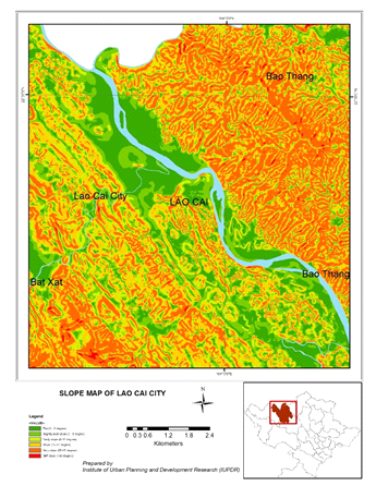 Slope map of Lao Cai City