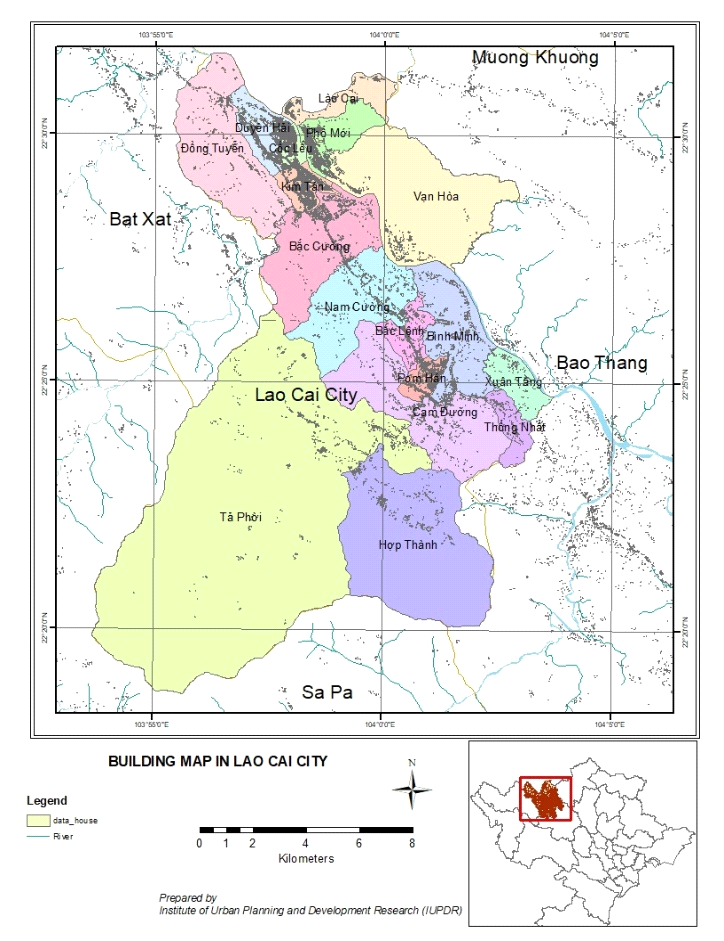 Building map in Lao Cai City