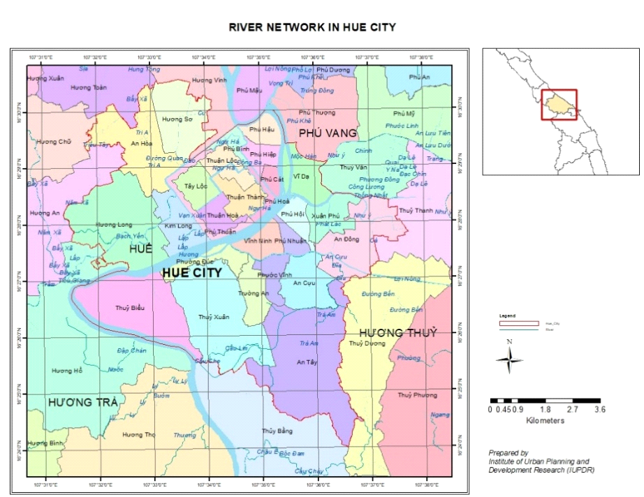 River network map of Hue city