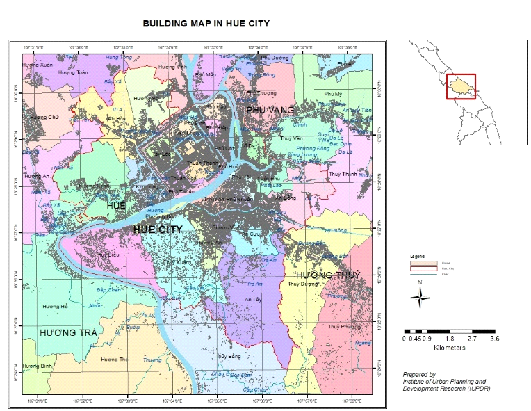 Building map in Hue city