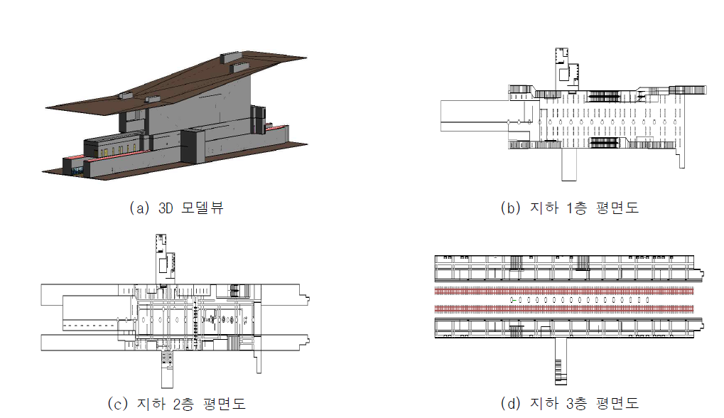 안암역 역사 BIM 모델링 평면도 및 단면도