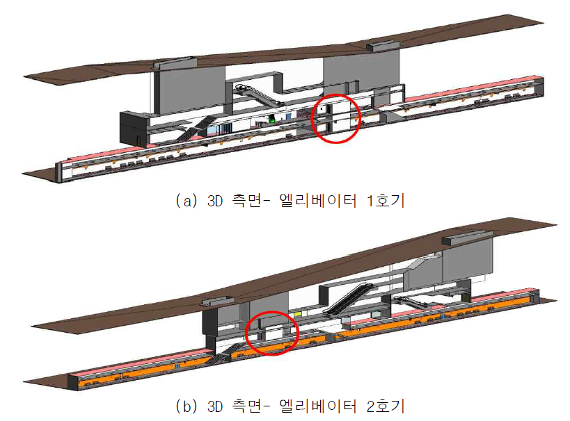 지하 2층 및 3층 엘리베이터 위치