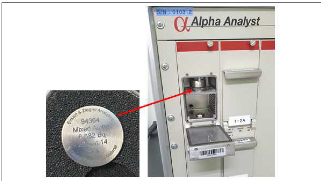 알파분광분석시스템 표준선원 측정