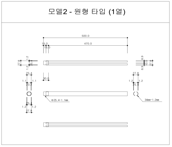 모델 2 – 발열체 도면