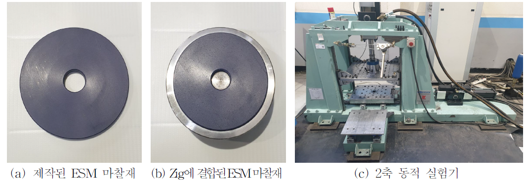 ESM 마찰 실험 시편 및 실험 장비