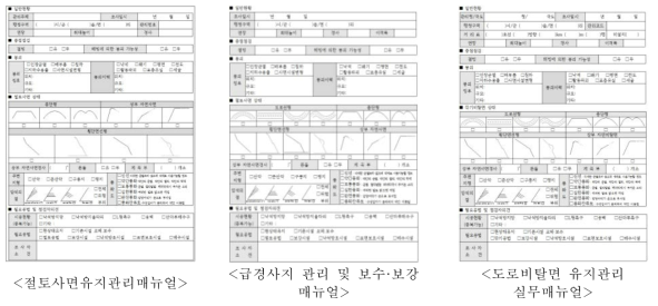 기존 비탈면 점검표