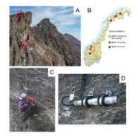 CryoWall project를 통해 설치된 노르웨이 전역에 설치된 센서 (Steiger et al., 2016)