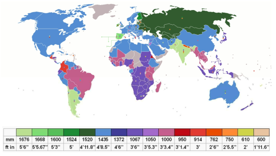 Guage 간격에 따른 세계 지도