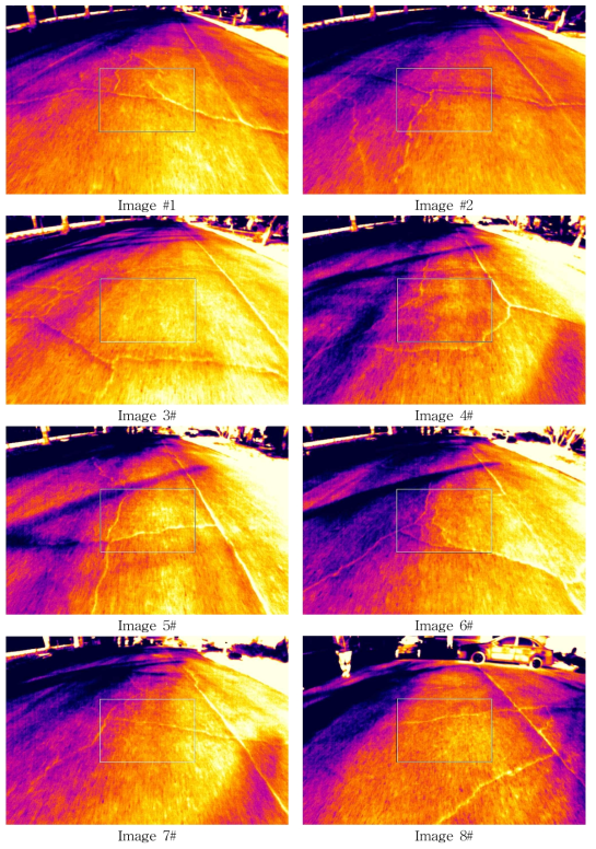 주행 속도 20km/h 에서의 열화상 촬영 결과 (측정개소 #2)