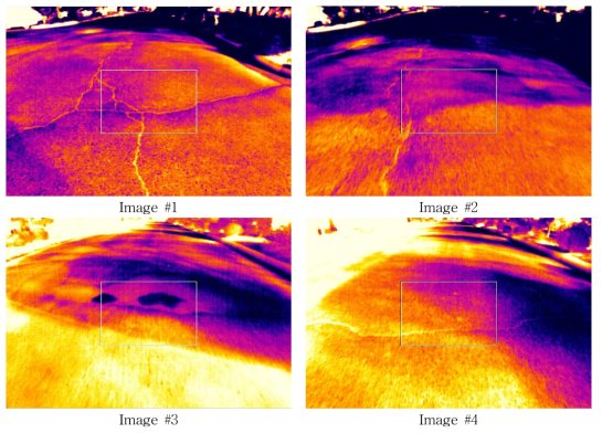주행 속도 20km/h 에서의 열화상 촬영 결과 (측정개소 #3)