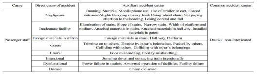 Classification by the Cause of Accidents