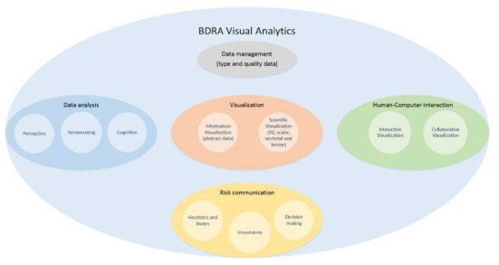 Main areas involved in BDRA visualisation