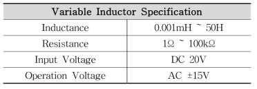 가변인덕터 모듈 스펙