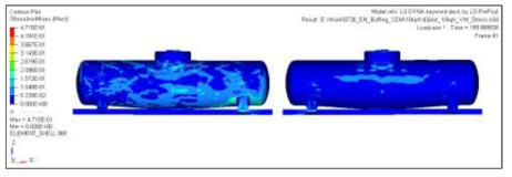 Von Mises stress(10kph with deformable tube / 측면)