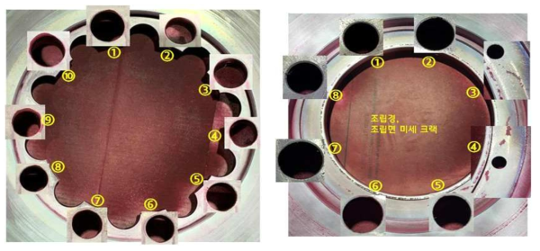 내부 조립부 프리마운팅 사양 및 직 체결 사양