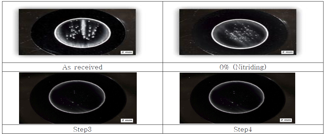 Macroscopic view after Potentiodynamic Polarization Test with variation of Process at fixed N2 10%