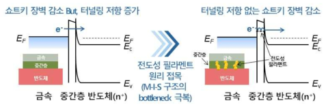 전도성 필라멘트 원리 접목을 통한 M-I-S 구조의 bottleneck 극복