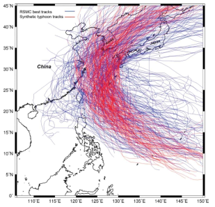 서남해안에 영향을 미치는 역사태풍과 합성태풍 이동경로