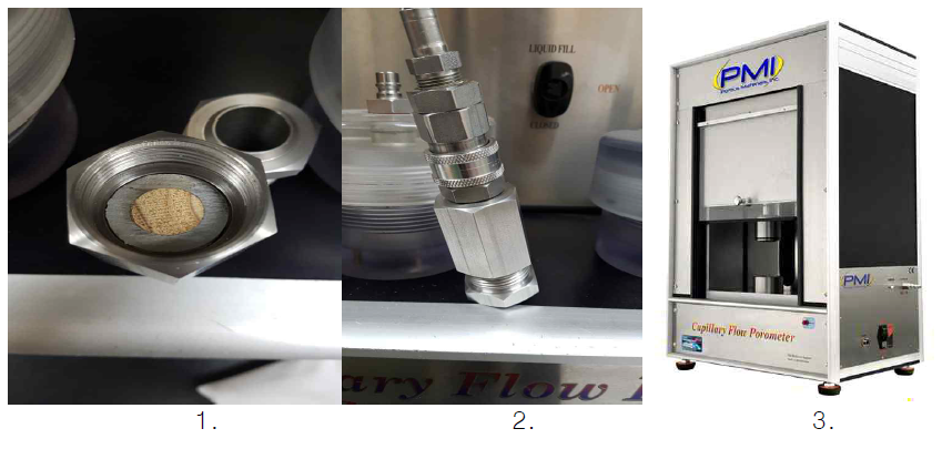 샘플홀더와 CFP(capillary flow porometry)