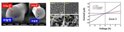 파릴렌을 이용한 나노선 Passivation 및 광전류 특성 곡선