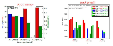 조사시편의 IASCC 및 균열성장속도