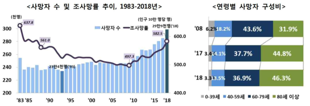 2018 사망원인 통계, 통계청 2019