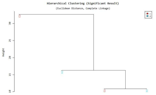 hierarchical 클러스터링 분석 결과