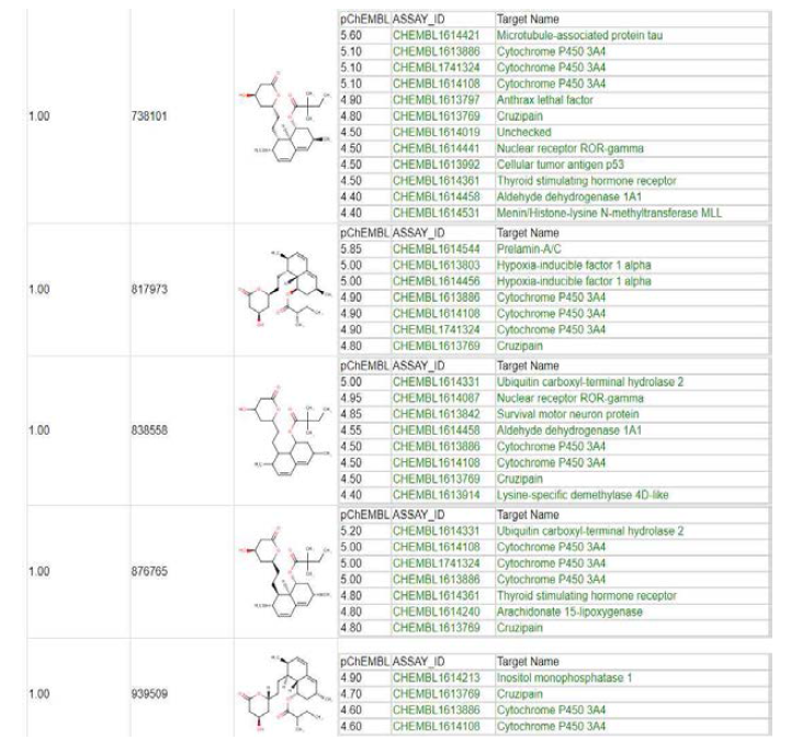 Simbastatin 및 유사화합물들의 활성 (논문/특허)