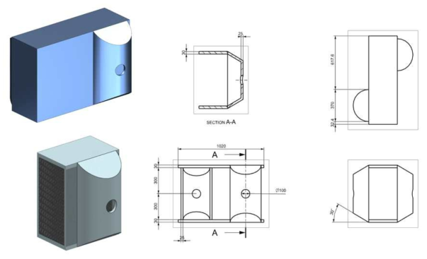 인쇄기판형열교환기 단위모듈 및 치수