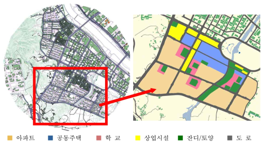 사고시나리오 평가에 적용된 주거지역 구분