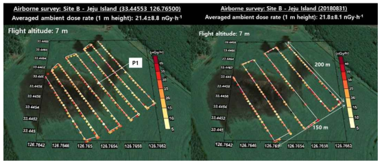 다목적 환경방사선탐사 시스템 및 드론을 이용한 제주지역 Site B에서의 항공탐사 결과