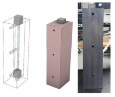 Collimator 설계도 (좌) 및 실제 제작한 Collimator(우)