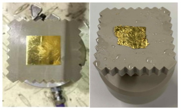 액체 커플런트와 고체 커플런트 (금박) 도포 형상
