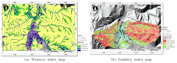 Slope-stability index distribution for study area