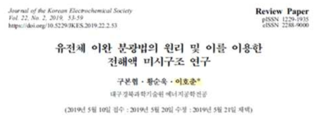 고농도 전해질 이온종 연구 관련 실험기반 정립을 위한 유전체 이완분광법에 관한 리뷰 논문