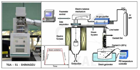 Schematic view of TGA tester for high temperature steam oxidation test