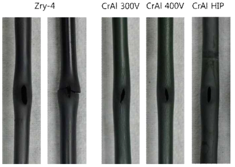 Zry-4 및 제조 조건 별 사고저항성 피복관의 파열 형상